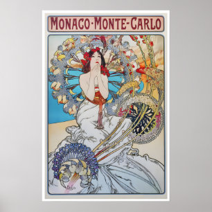 Póster de viaje de Mónaco Alphonse Mucha Impresión