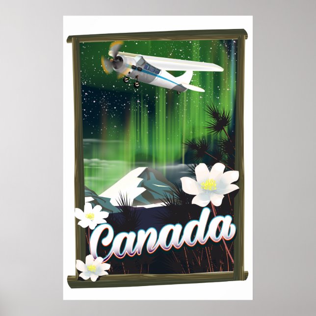 póster de viaje de montaña de Canadá (Frente)