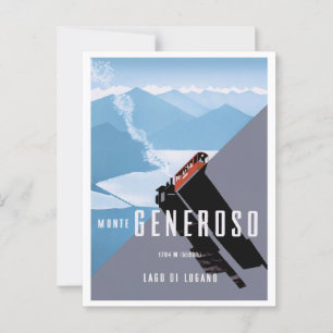 Poster de viaje de Monte Generoso postal de Ilustr