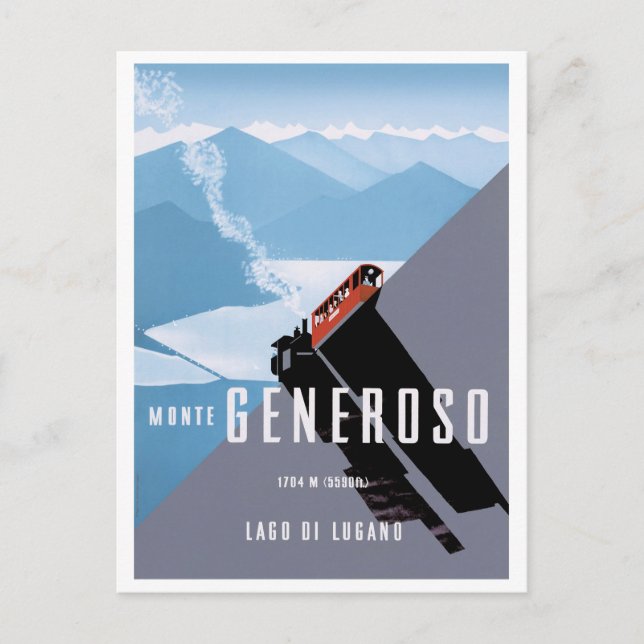 Poster de viaje de Monte Generoso postal de Ilustr (Anverso)