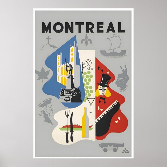 Póster de viaje de Montreal Canadá Impresión de ar (Frente)