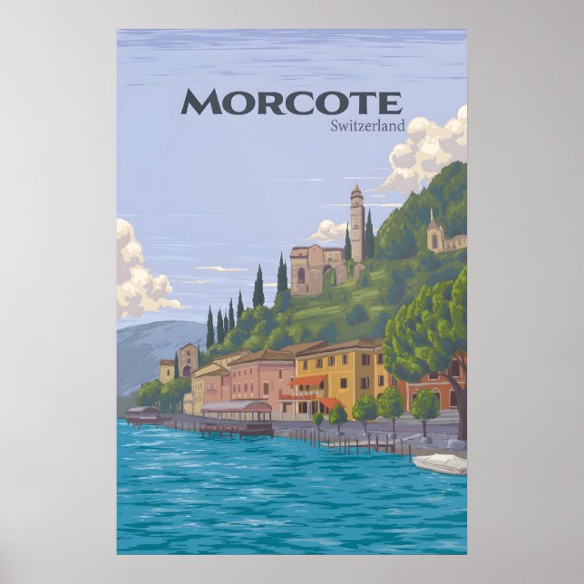 Póster de viaje de Morcote Suiza (Frente)