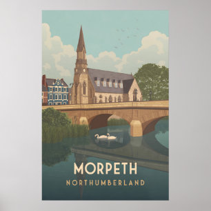 Póster de viaje de Morpeth Northumberland