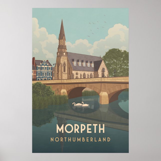 Póster de viaje de Morpeth Northumberland (Frente)