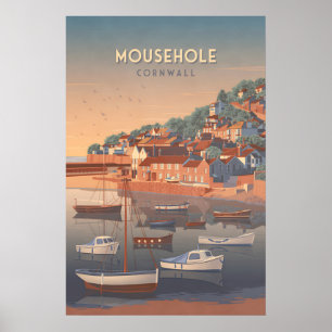 Póster de viaje de Mousehole Cornwall