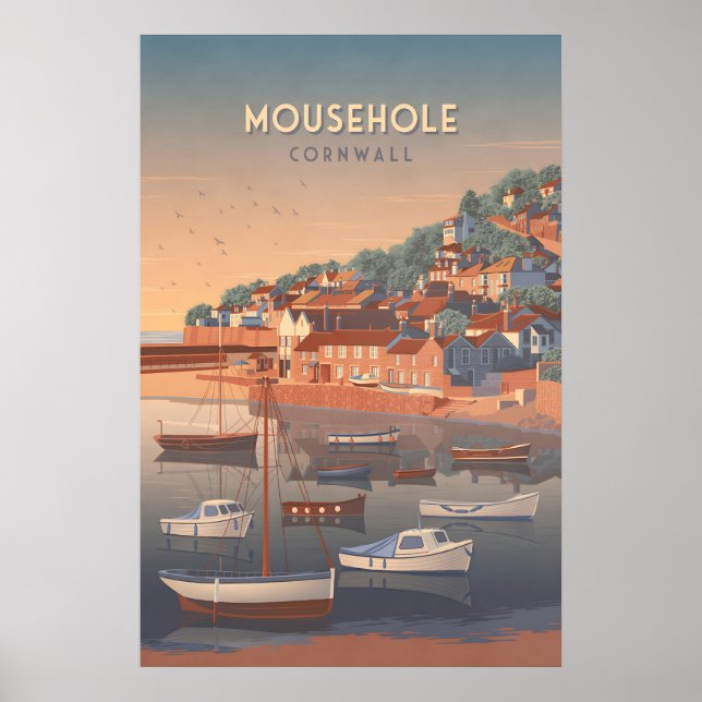 Póster de viaje de Mousehole Cornwall (Frente)