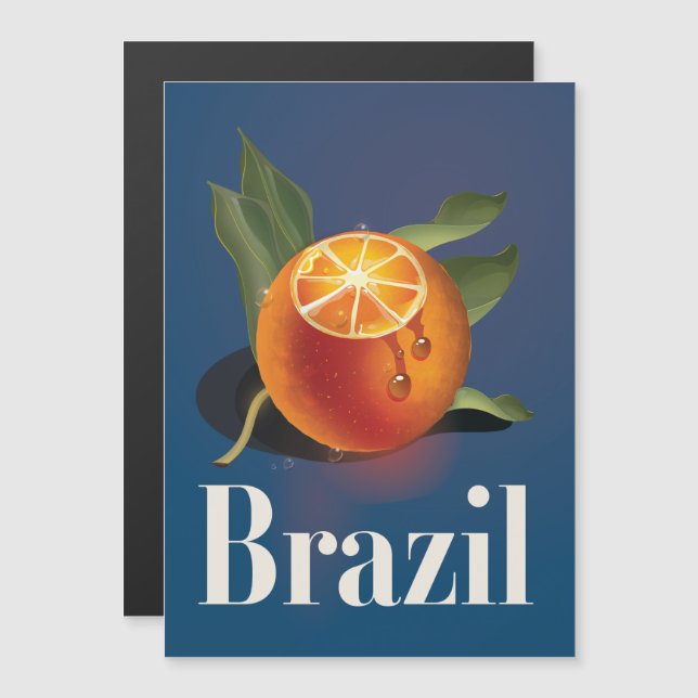Póster de viaje de Naranjas de Brasil (Anverso/Reverso)