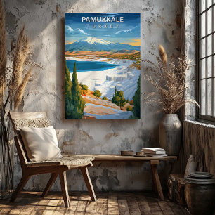 Póster de viaje de Pamukkale Turquía en lienzo de