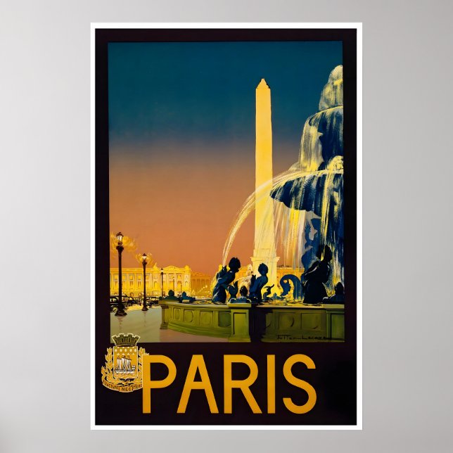 Póster de viaje de París Arte de pared francés Imp (Frente)