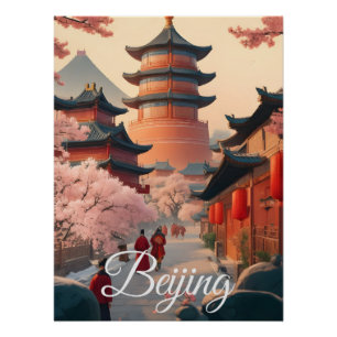 Póster de viaje de Pekín China