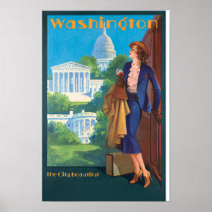 Póster de viaje de Pennsylvania Railroad (Washingt