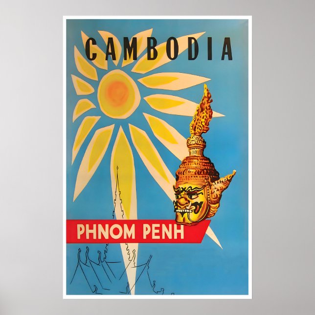 Póster de viaje de Phnom Penh Camboya Impresión as (Frente)