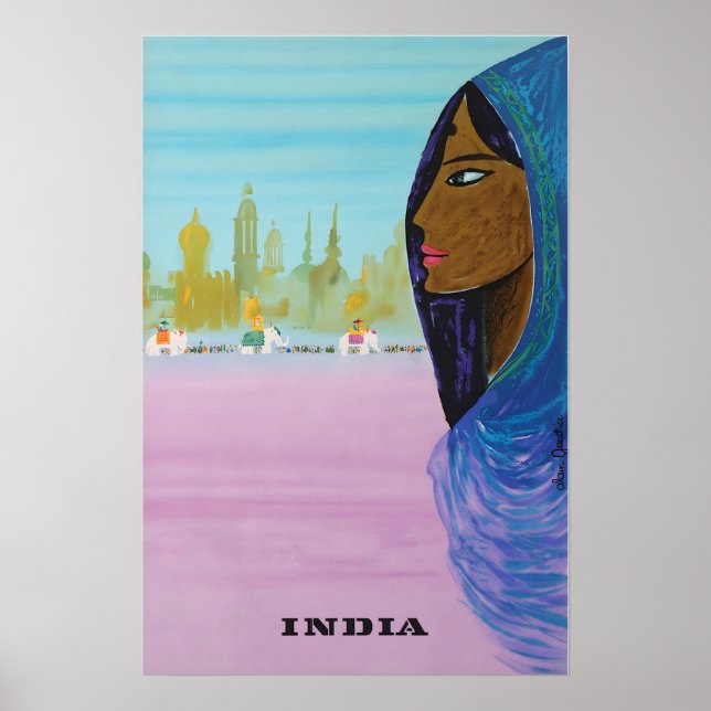 Póster de viaje de pintura de la India Impresión d (Frente)