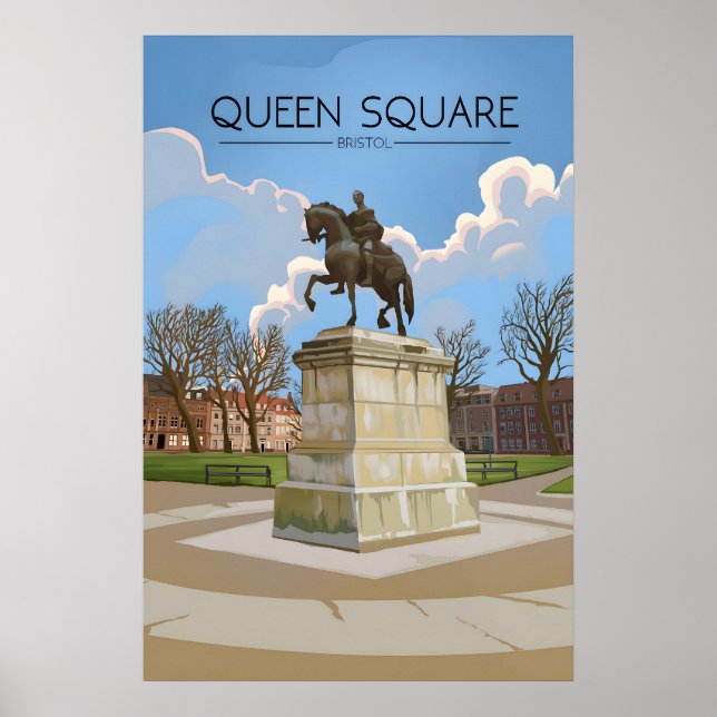 Póster de viaje de Queen Square Bristol (Frente)