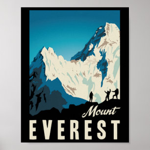 Póster de viaje de regalo de escalada del Monte Ev