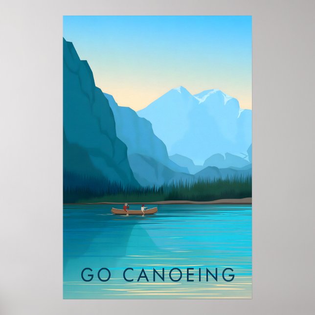 Póster de Viaje de Remo en Canoa (Frente)