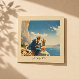 Póster de viaje de romance de la Riviera Francesa