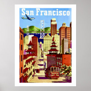 Póster de viaje de San Francisco 18x24