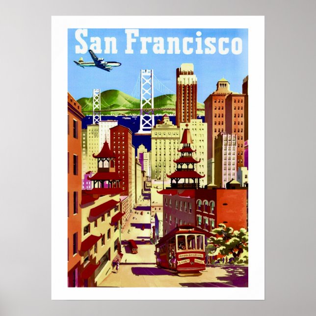 Póster de viaje de San Francisco 18x24 (Frente)