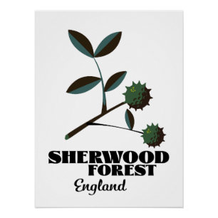 Póster de viaje de Sherwood Forest Inglaterra