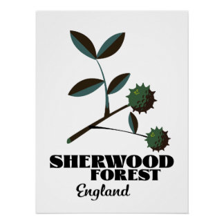 Póster de viaje de Sherwood Forest Inglaterra