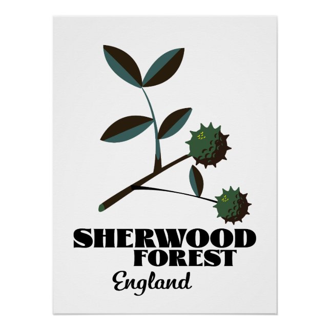 Póster de viaje de Sherwood Forest Inglaterra (Anverso)