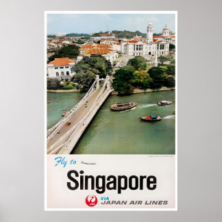 Póster de viaje de Singapur Impresión de arte de J