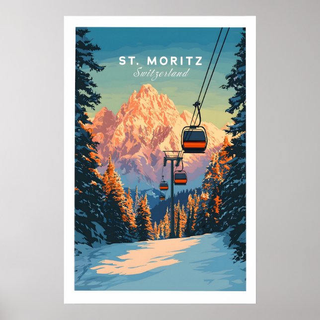 Póster de viaje de St Moritz - Suiza 1 (Frente)