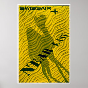 Póster de viaje de Swissair Cerca del Este Impresi