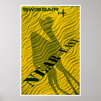 Póster de viaje de Swissair Cerca del Este Impresi