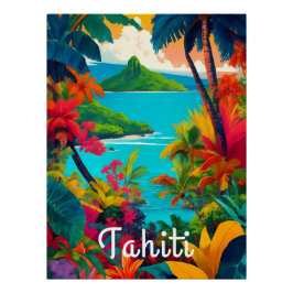 Póster de viaje de Tahití