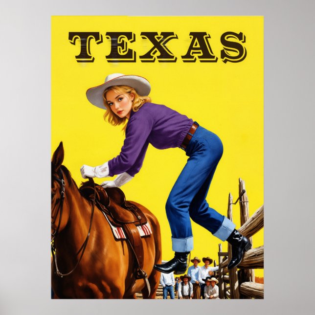 Póster de viaje de Texas (Frente)