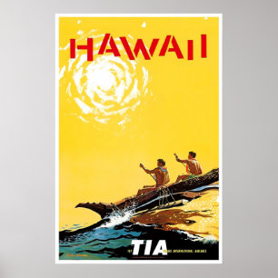 Póster de viaje de TIA de arte de Hawái Impresión 