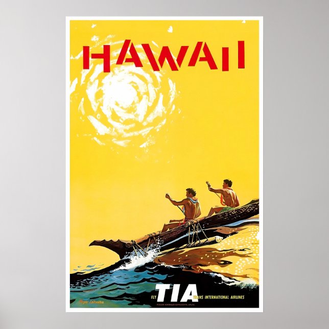 Póster de viaje de TIA de arte de Hawái Impresión  (Frente)