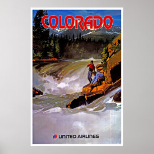 Póster de viaje de United Airlines de arte de pesc