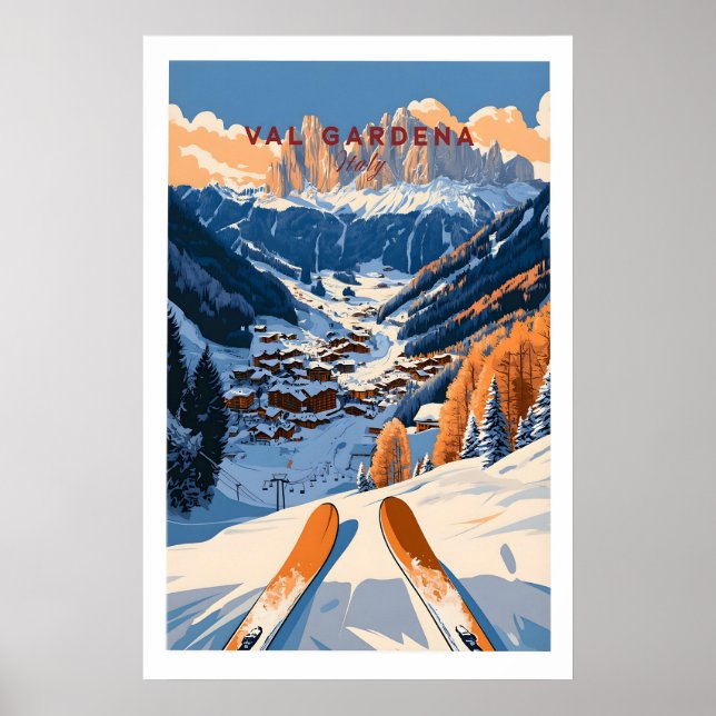 Póster de viaje de Val Gardena - Italia 1 (Frente)