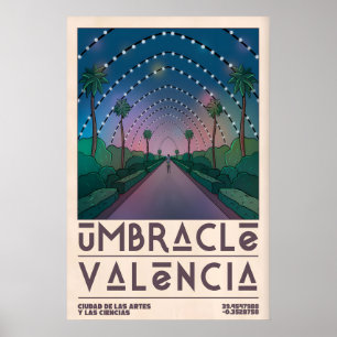 Póster de viaje de Valencia estilo mediados de sig
