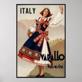 Póster de viaje de Varallo, Italia.
