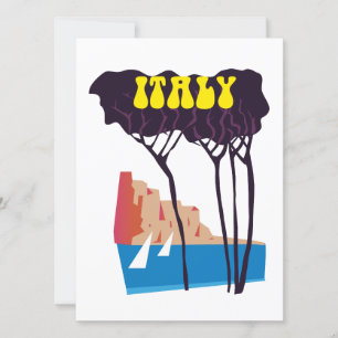 Póster de viaje de vela vintage de Italia