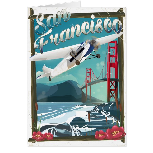 Póster de viaje de vuelo a San Francisco (Frente)