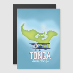 Póster de viaje de vuelo del mapa de Tonga