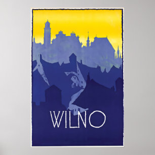 Póster de viaje de Wilno Polonia Arte de impresión
