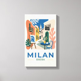 Póster de viaje del arte de Milán Brera - Regalo d