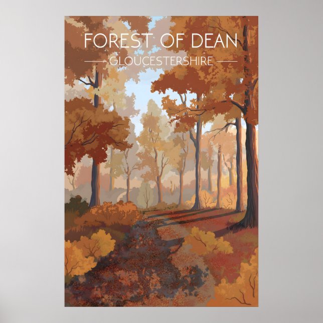 Póster de viaje del bosque de Dean (Frente)