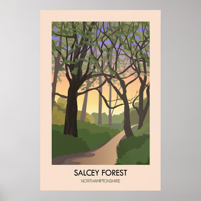 Póster de viaje del bosque de Salcey (Frente)