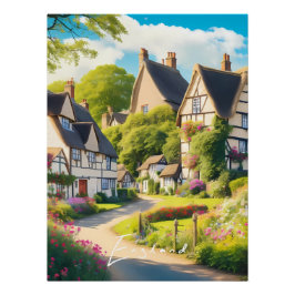 Póster de viaje del campo inglés