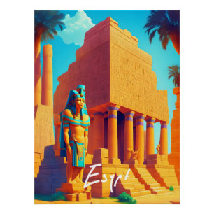 Póster de viaje del Egipto histórico