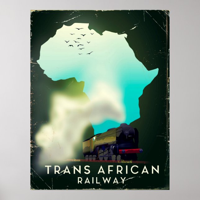 Póster de viaje del ferrocarril transafricano (Frente)