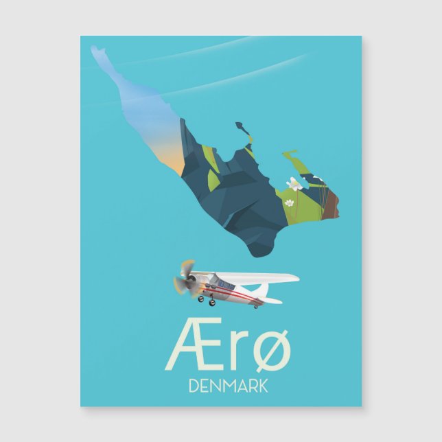 Póster de viaje del mapa de Ærø, Dinamarca (Anverso)
