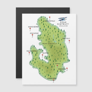 Póster de viaje del mapa de Cumbria Inglaterra.